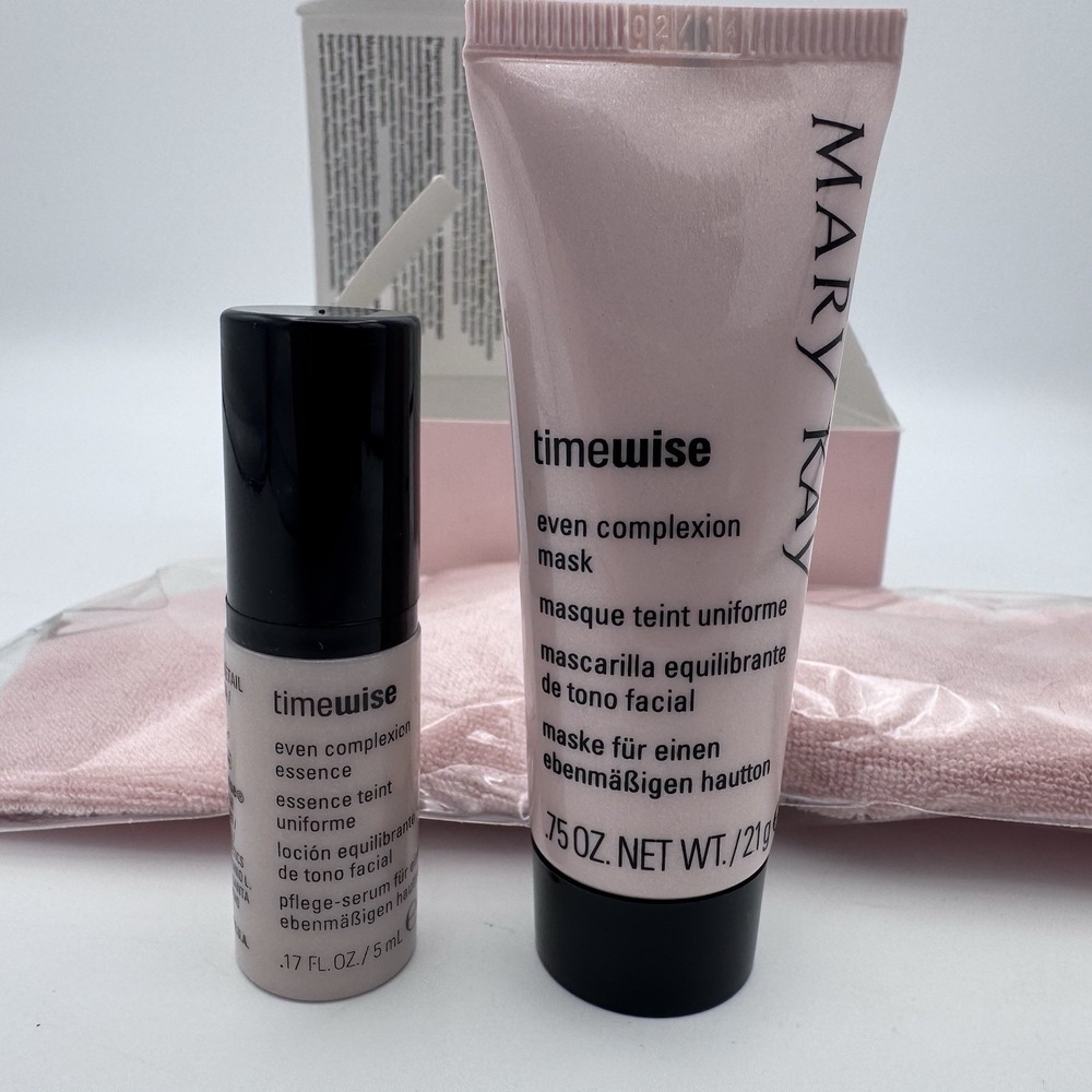 Mary Kay TimeWise Mini Even Complexion Set Essence Mask Headband NOS